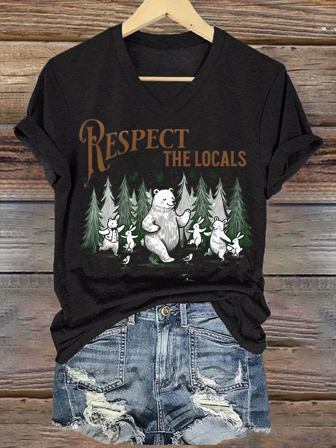 Women's Secret Forest Series Respect The Original Printed Short Sleeve T-Shirt