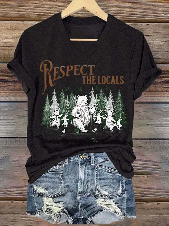 Women's Secret Forest Series Respect The Original Printed Short Sleeve T-Shirt