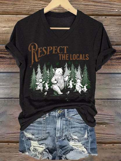 Women's Secret Forest Series Respect The Original Printed Short Sleeve T-Shirt