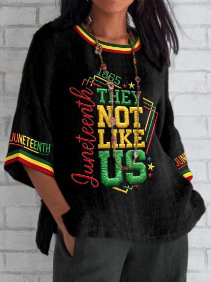 Women's Juneteenth 1865 Print Casual Shirt