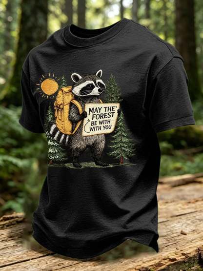 Men's May The Forest Be With You Printed Casual T-Shirt