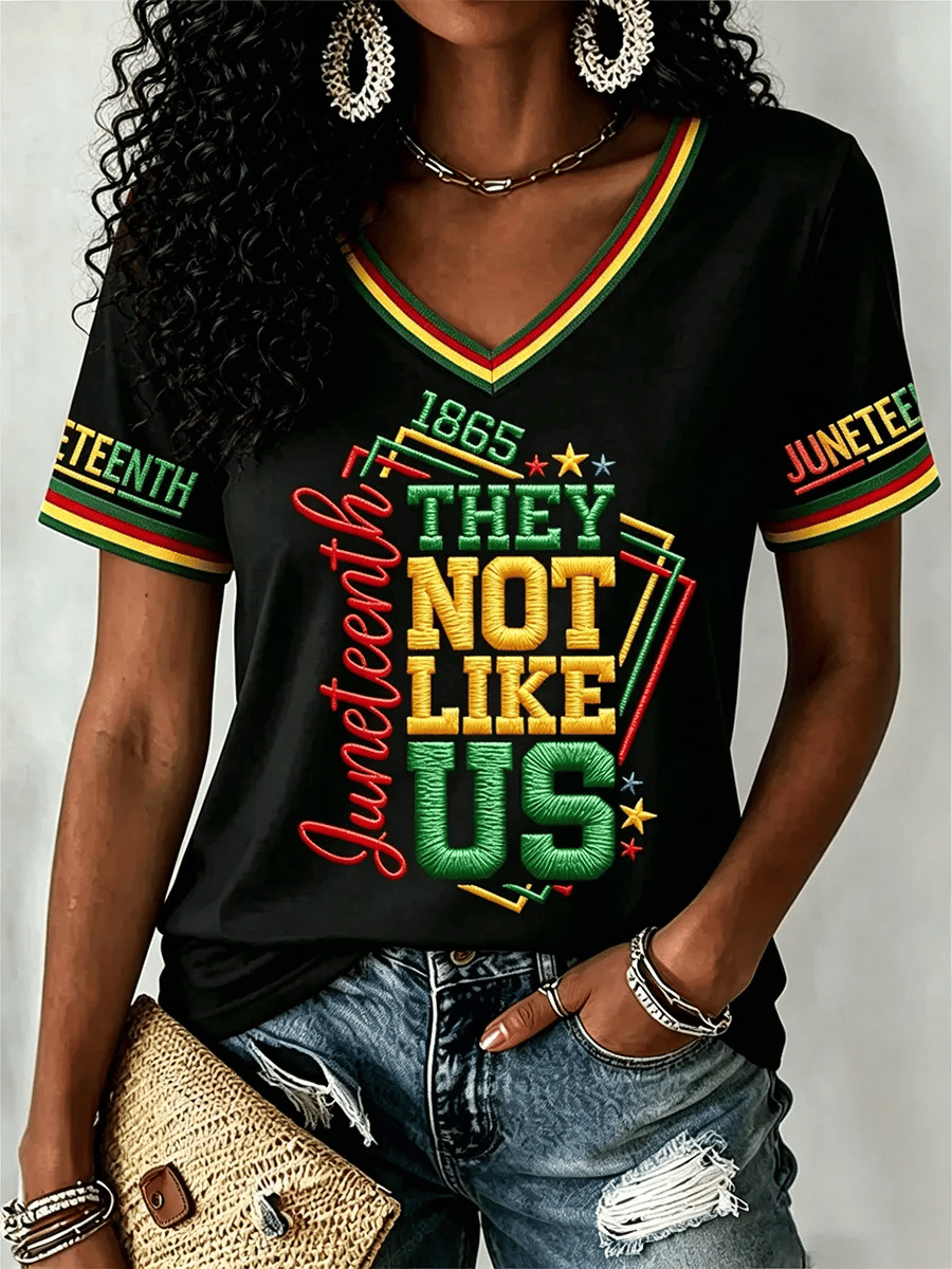 Women's Juneteenth 1865 They NotLike Us Short Sleeve T-Shirt
