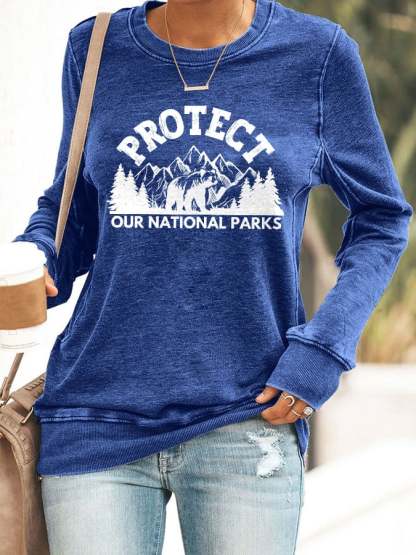 Women's Protect Our National Parks Printed Sweatshirt