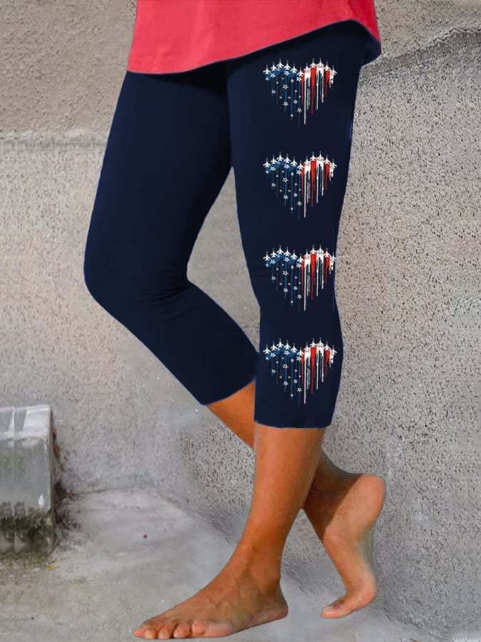 🔥Last Day 49% Off🔥Women's  Flag Independence Day Print Casual Leggings