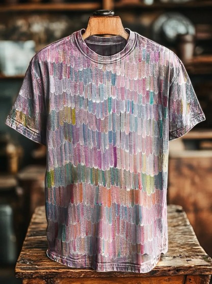 Unisex Bohemian Pattern Art Printed Casual Round Neck Short Sleeve T-Shirt