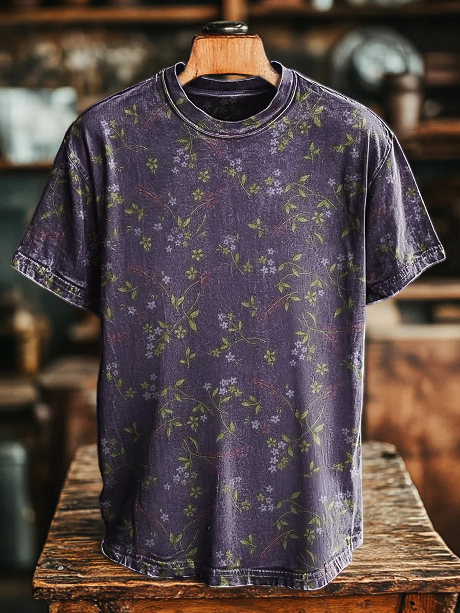 Unisex Retro Colorful Kaleidoscope Print Casual Loose Short Sleeve T-Shirt