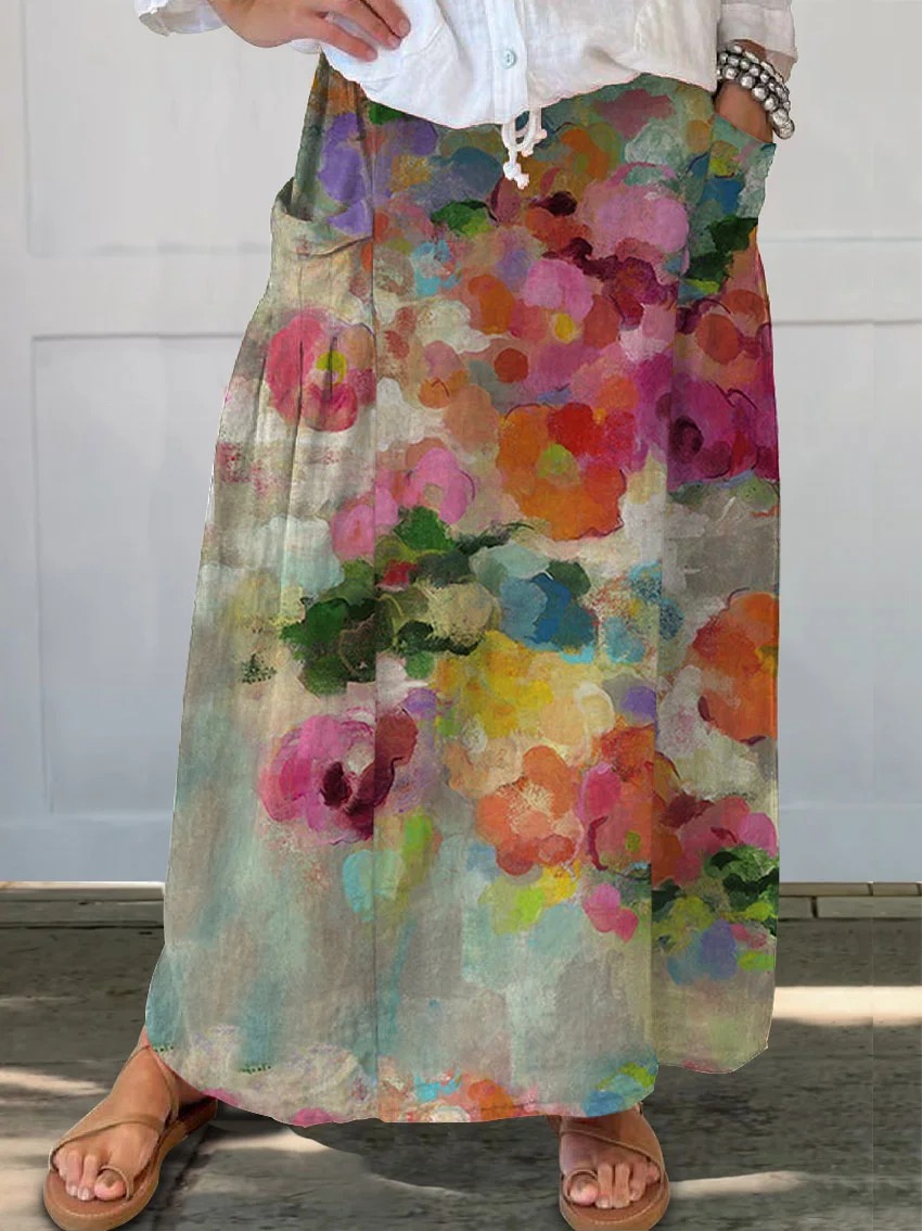 Women's Vintage Flowers Art  Print Dress