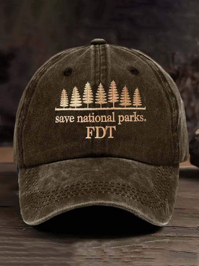Retro Save National Parks FDT Printed Baseball Cap