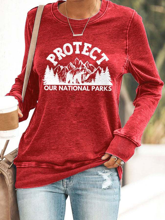 Women's Protect Our National Parks Printed Sweatshirt