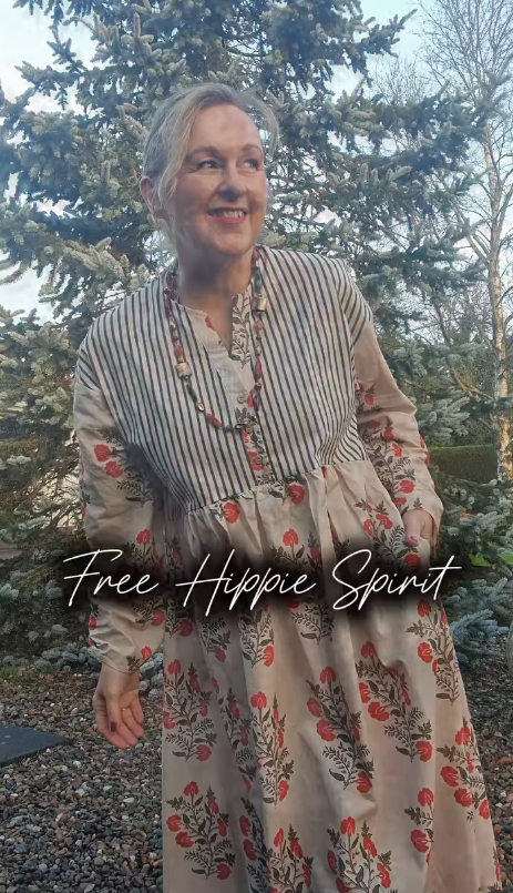 Women's Retro Striped Floral Patchwork Art Print Dress