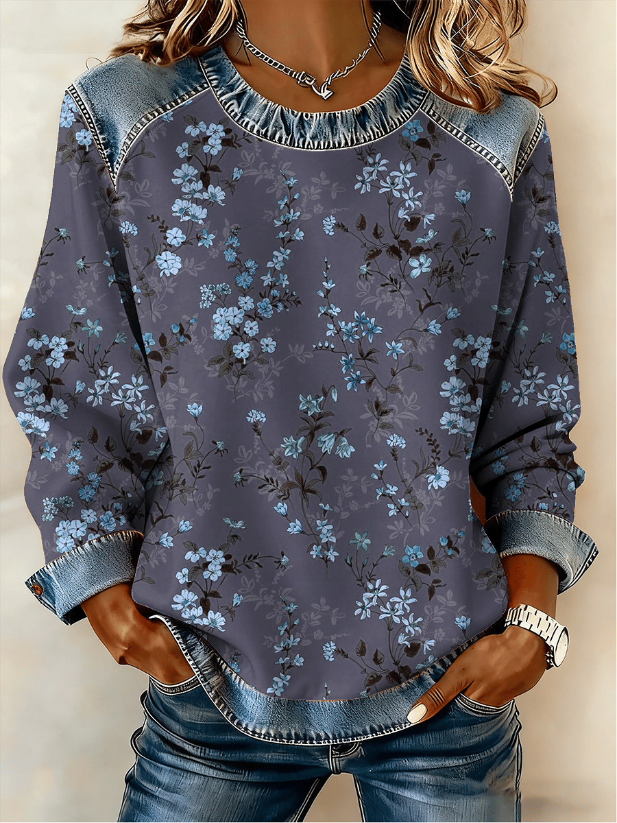 Women's Retro Western Print Sweatshirt