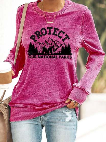 Women's Protect Our National Parks Printed Sweatshirt
