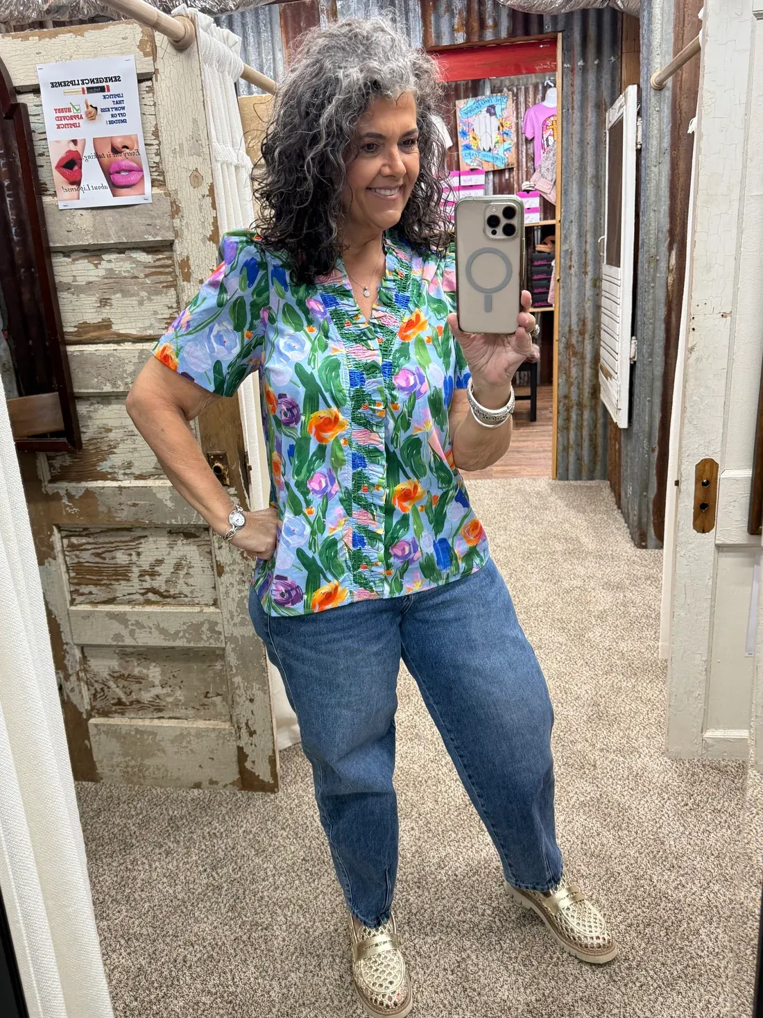 Blue Floral Top