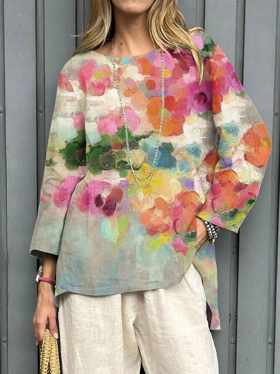 Women's Vintage Flowers Art  Print Dress