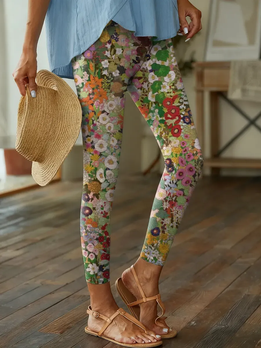 Women's Ethnic Floral Art Print Leggings