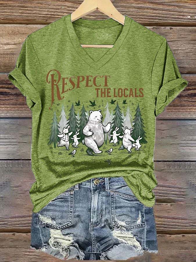 Women's Secret Forest Series Respect The Original Printed Short Sleeve T-Shirt