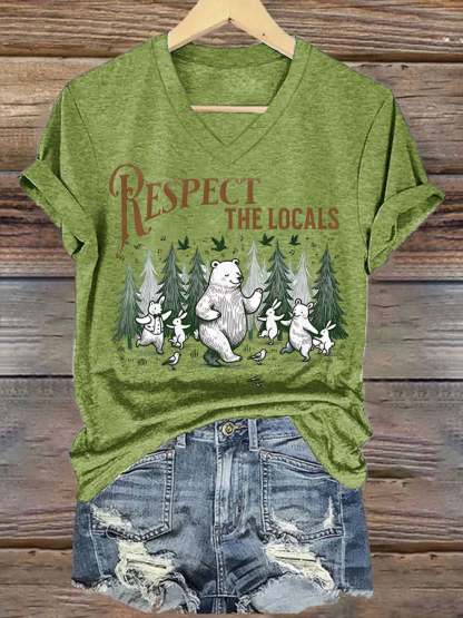 Women's Secret Forest Series Respect The Original Printed Short Sleeve T-Shirt