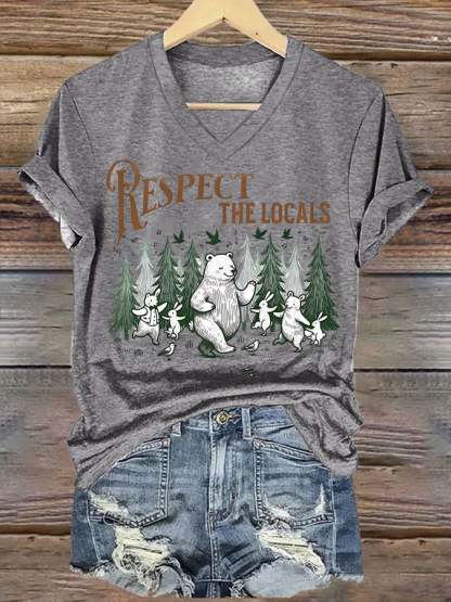 Women's Secret Forest Series Respect The Original Printed Short Sleeve T-Shirt