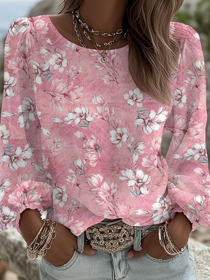 Women's Breast Cancer Pink Flower Shirt