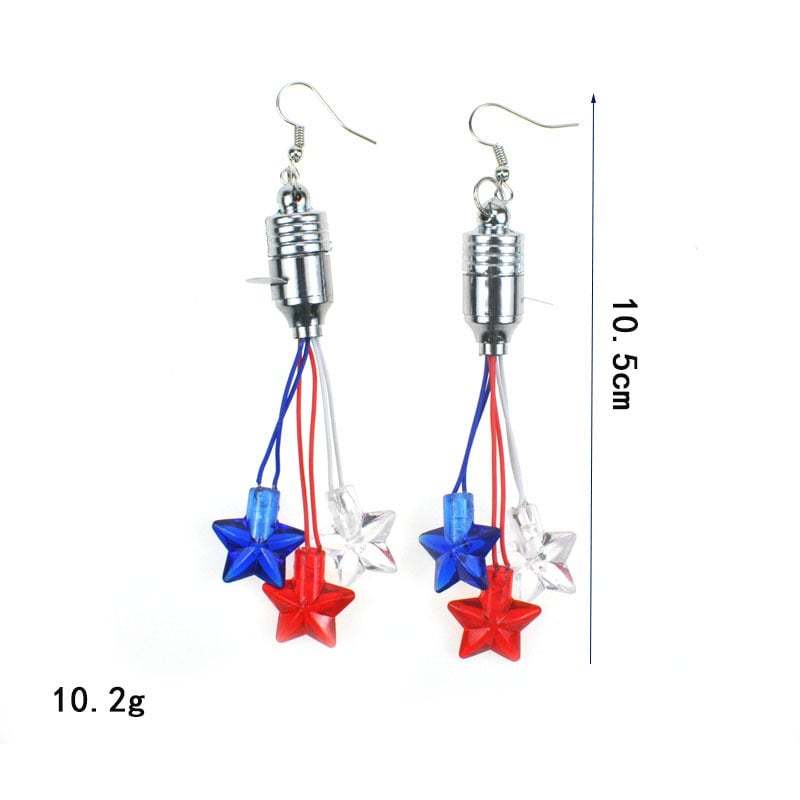 🔥Last Day 49% Off🔥Independence Day Earrings 3LED Pentacle Luminous Jewelry Resin earrings Independence Day Jewelry