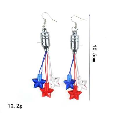 🔥Last Day 49% Off🔥Independence Day Earrings 3LED Pentacle Luminous Jewelry Resin earrings Independence Day Jewelry