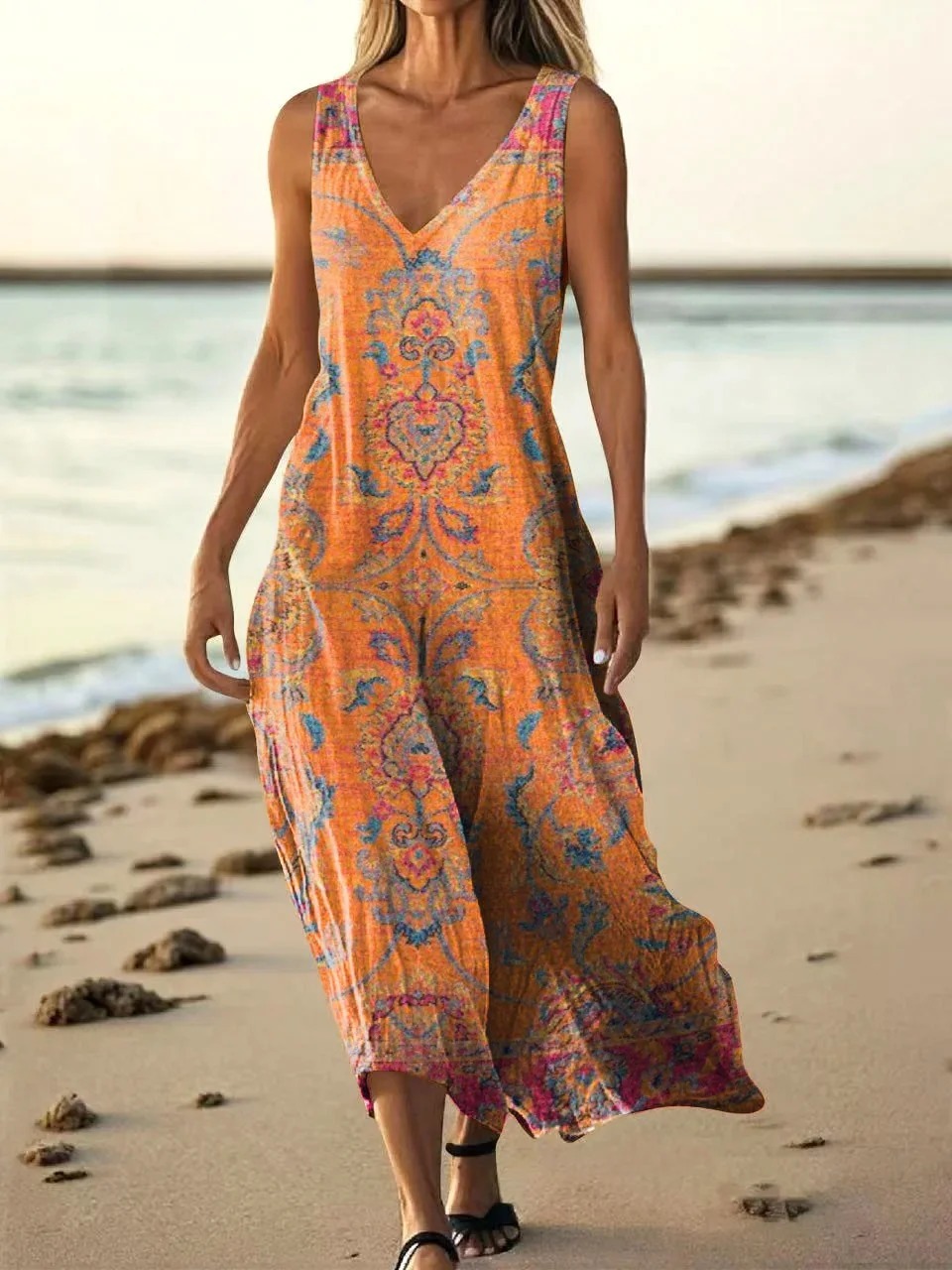 Women's Retro Ethnic Totem Art Pattern Print Casual Cotton And Linen Shirt