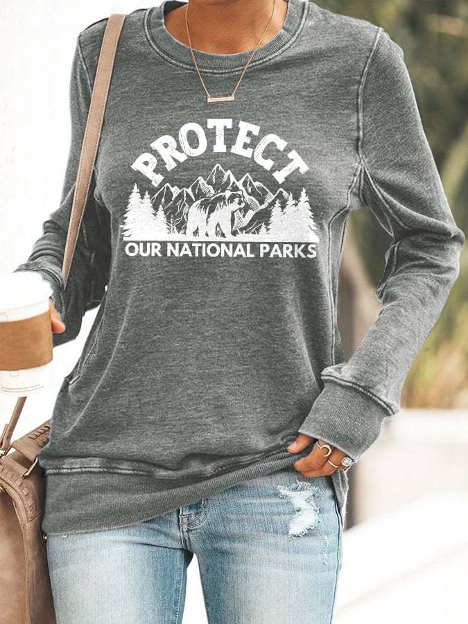 Women's Protect Our National Parks Printed Sweatshirt