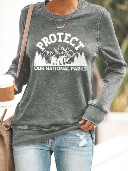 Women's Protect Our National Parks Printed Sweatshirt