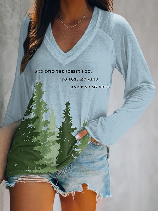 Women's National Park Protectionc Print V-Neck T-Shirt