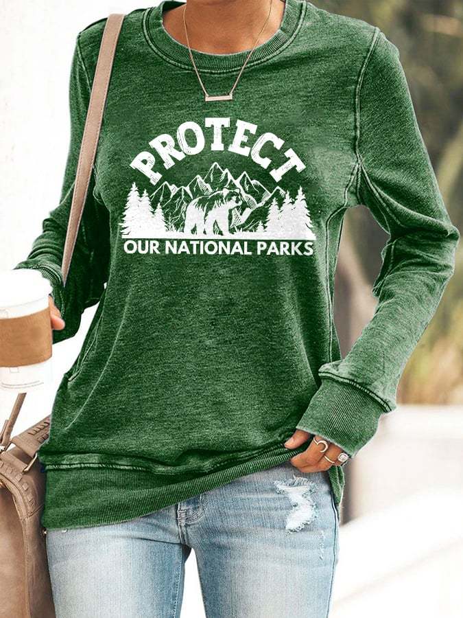 Women's Protect Our National Parks Printed Sweatshirt