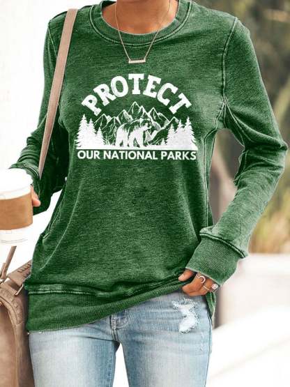 Women's Protect Our National Parks Printed Sweatshirt