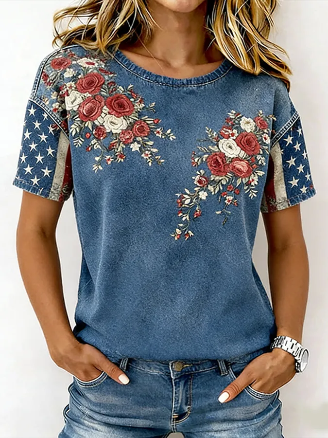 🔥$49 | FREE Shipping 🔥Women's 250th Anniversary American Art Print Casual T-Shirt