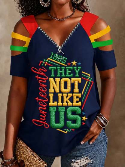 Women's They Not Like Us Print Casual T-shirt