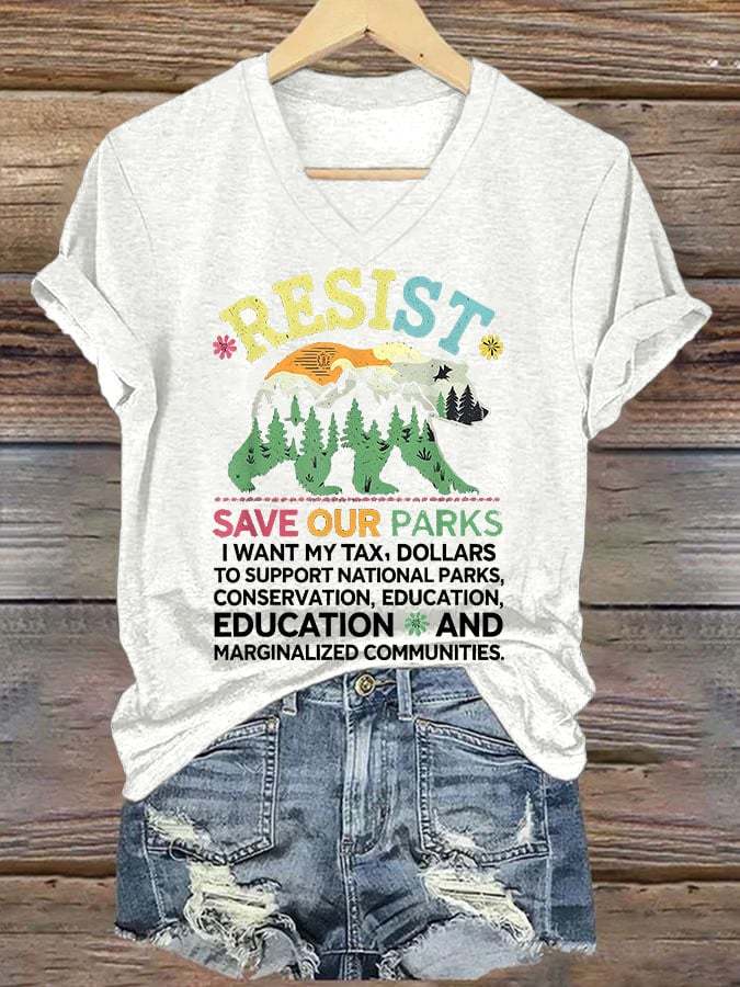 Women's Support Our National Parks Printed T-Shirt