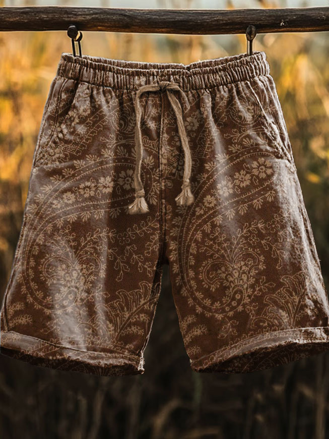 Retro Paisley National Men's Comfy 100% Cotton Pants
