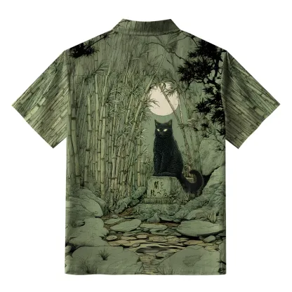 Tokyo-Tiger Cat Under The Moon Aloha Hawaiian Shirt