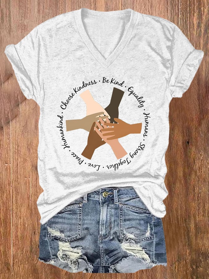 Women's FDT “Unity Of Hands , Black Lives Matter” Print Casual T-Shirt
