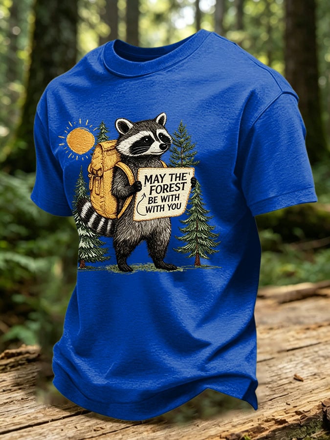 Men's May The Forest Be With You Printed Casual T-Shirt