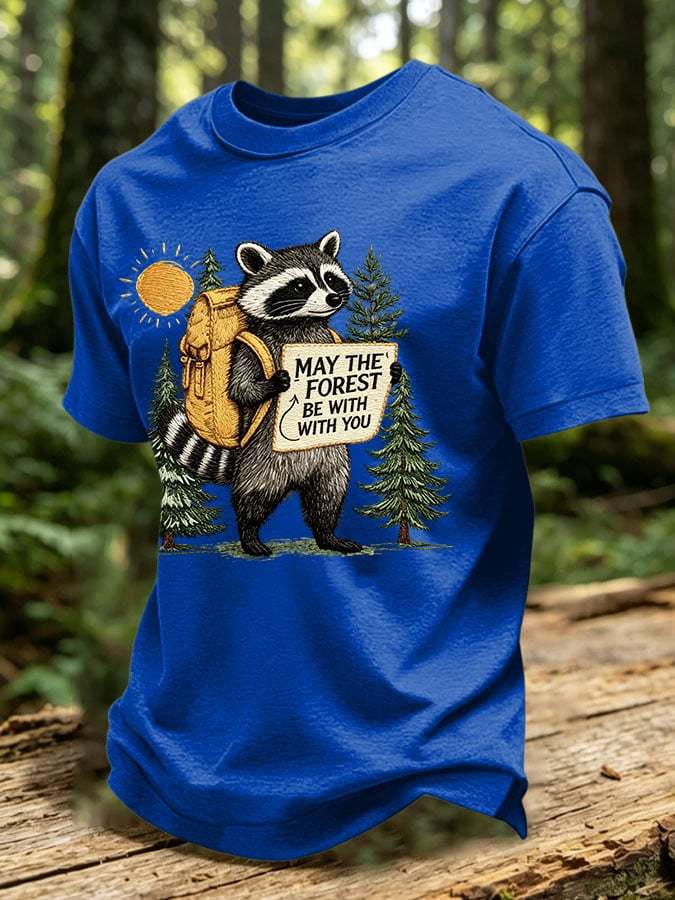 Men's May The Forest Be With You Printed Casual T-Shirt