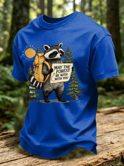 Men's May The Forest Be With You Printed Casual T-Shirt