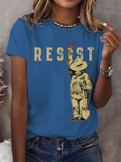 Women's Protect Our National Parks Print Round Neck T-Shirt