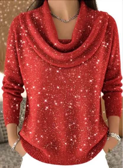 Women's Christmas Print Knit Pullover