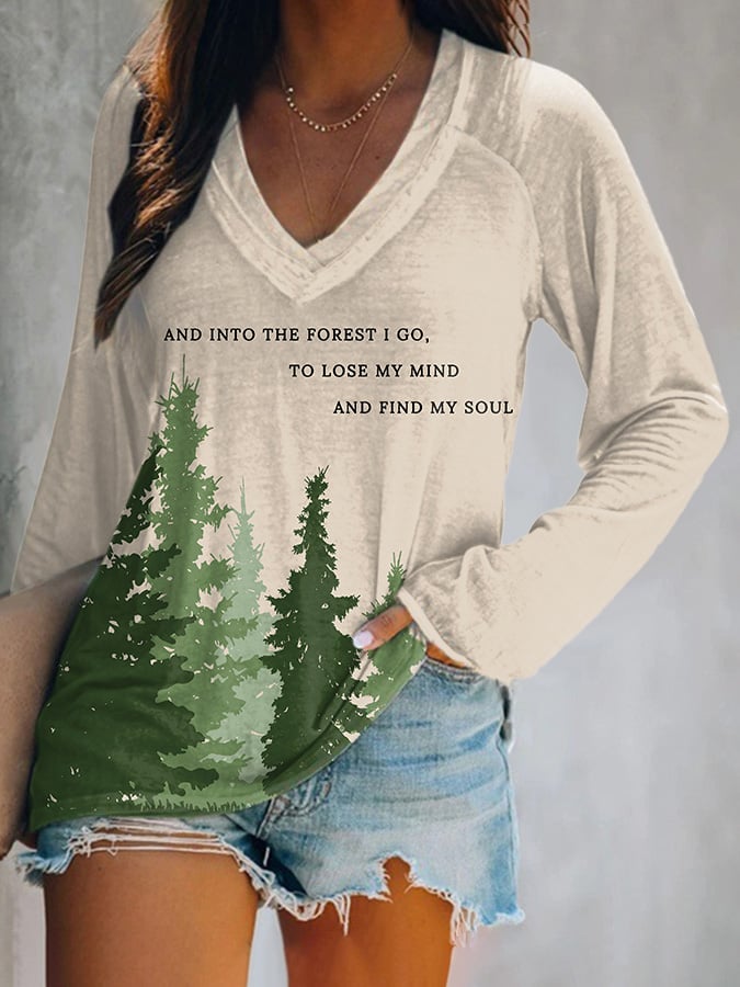 Women's National Park Protectionc Print V-Neck T-Shirt