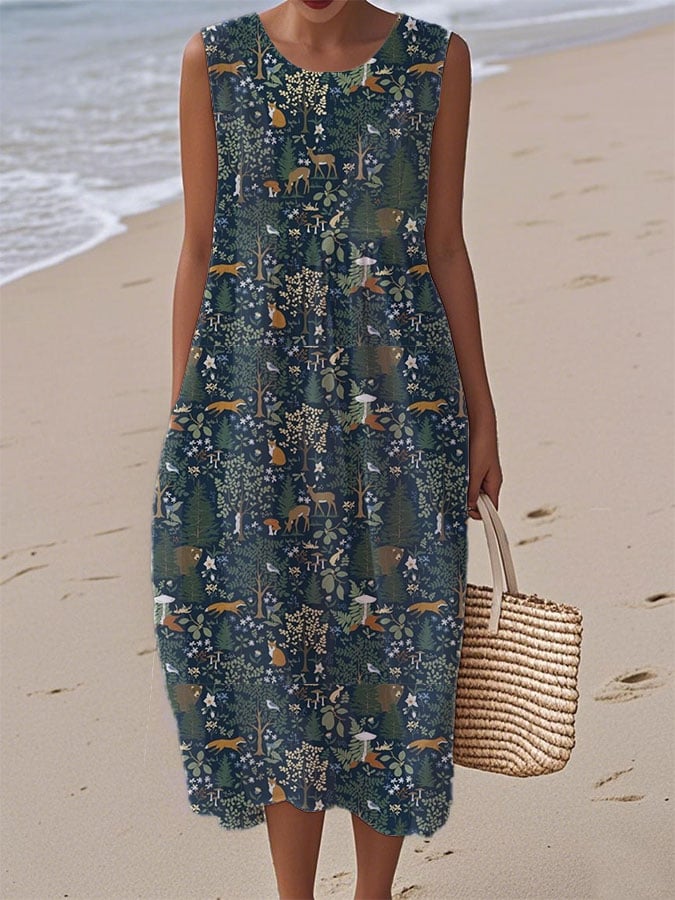 Women's Forest Sleeveless Dress