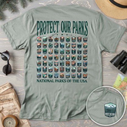 Protect our Parks Badges Front/Back Print Comfort Colors T-Shirt