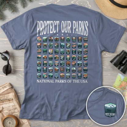 Protect our Parks Badges Front/Back Print Comfort Colors T-Shirt