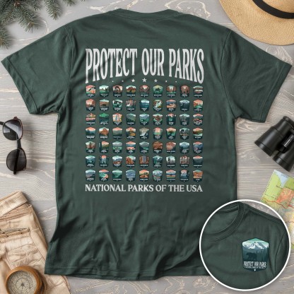 Protect our Parks Badges Front/Back Print Comfort Colors T-Shirt