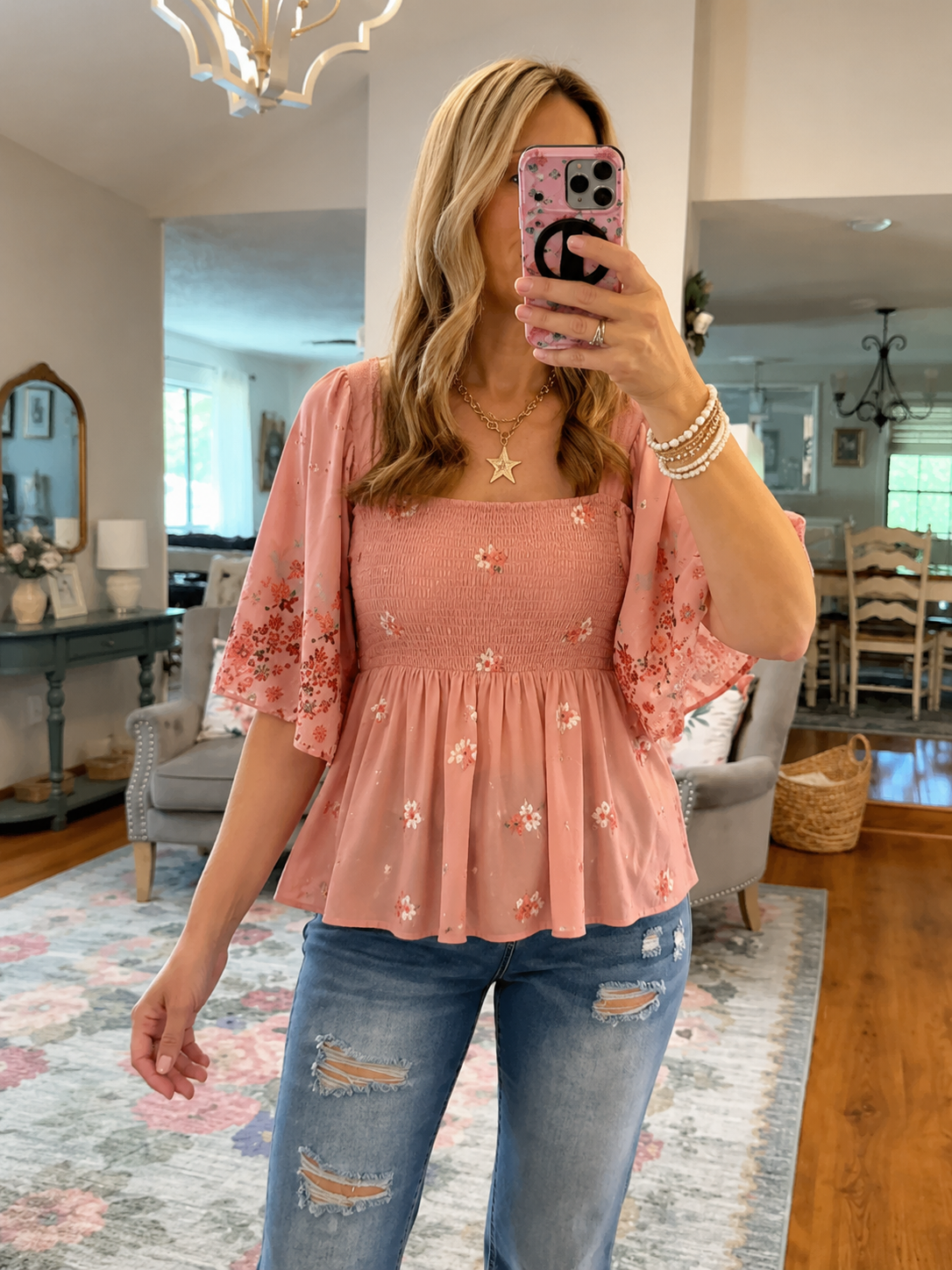 The perfect floral embroidered peplum top