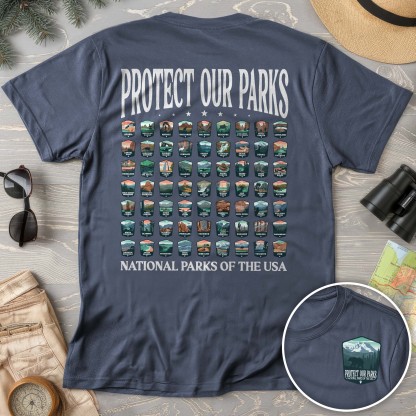 Protect our Parks Badges Front/Back Print Comfort Colors T-Shirt