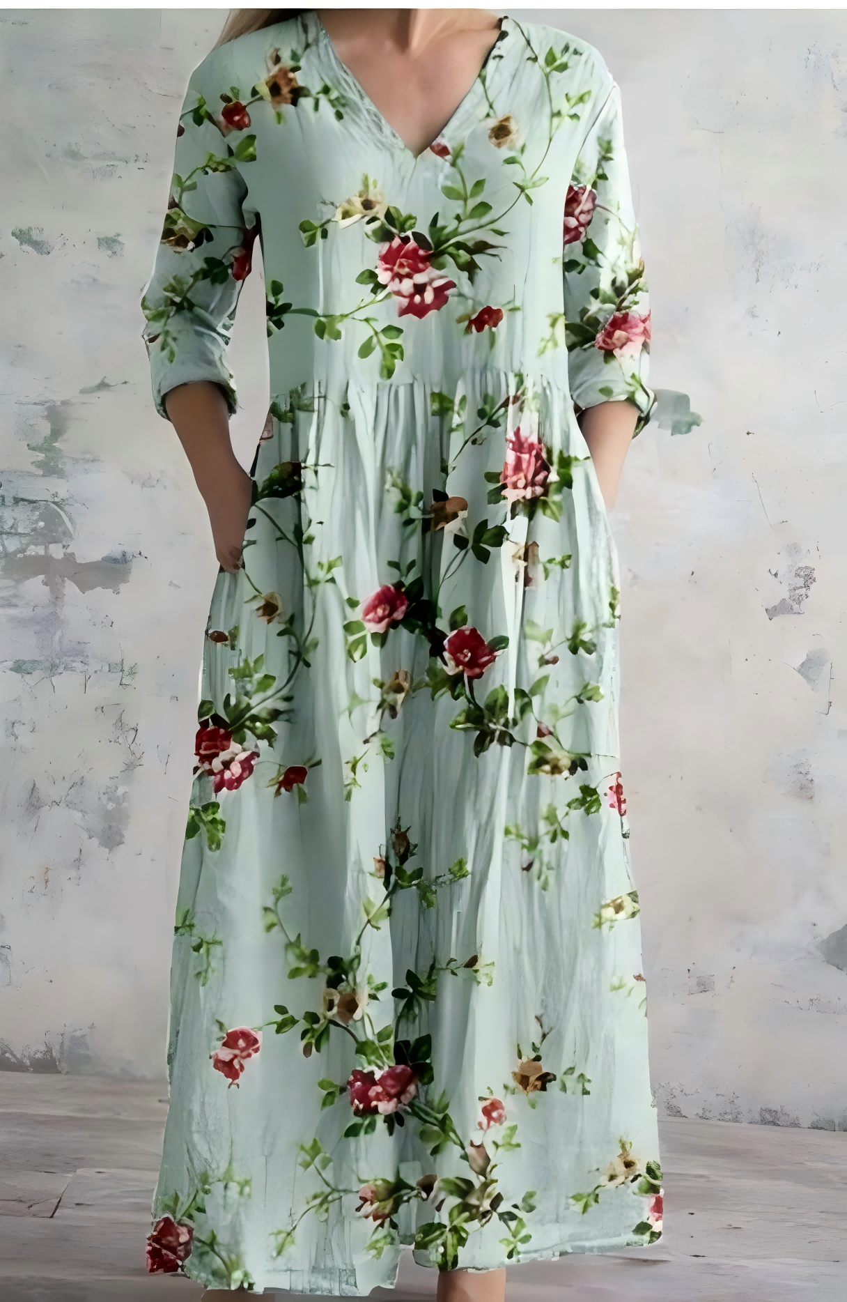 Retro Floral Comfortable Dress